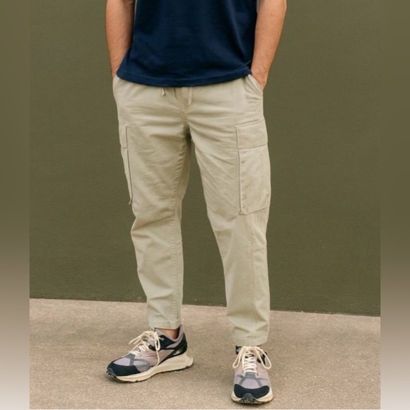 Zara Other - ZARA Mens Green DenimWear Copped Cargo Drawstring Trousers sz L 100% Cotton